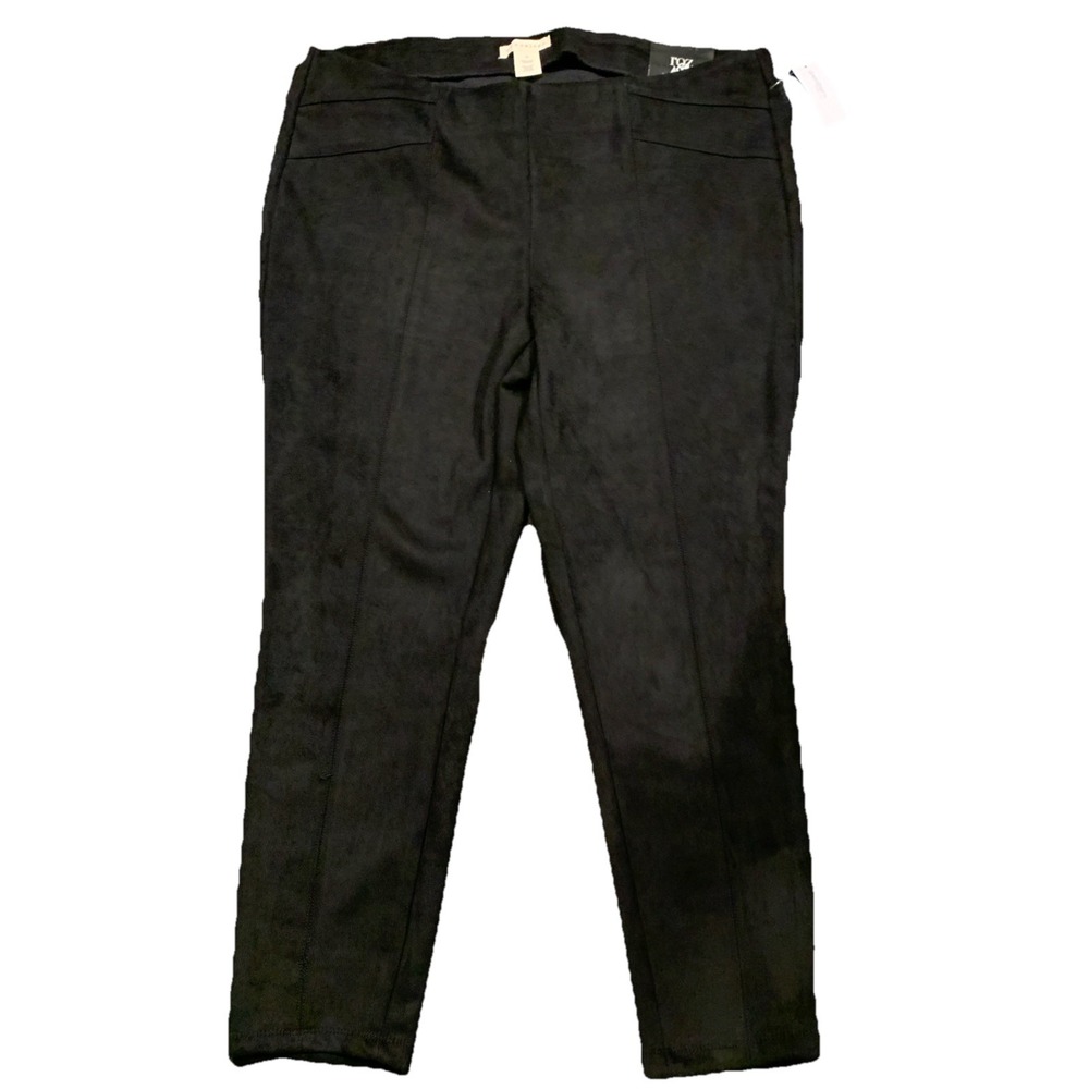 Roz And Ali Retrology Faux Suede Leggings Size 1X NWT